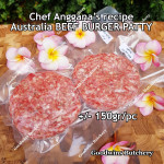 Australia beef mince 85CL Anggana's BURGER PATTY seasoned with Italian herbs ECONOMY THIN frozen price for 500g 5pcs